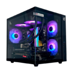 Gabinete Gamer Kalkan Midgard Aquário S/Fan S/Fonte Micro-ATX Preto  - KLK00039
