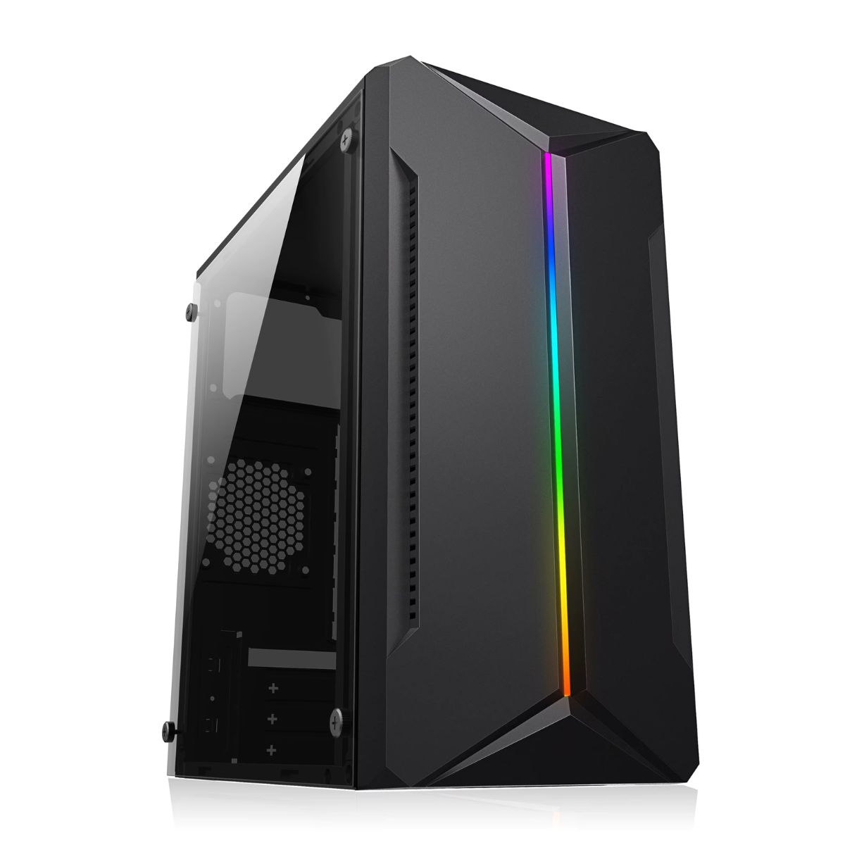 03d069424bf4f57aaf34a5416fec7174-3.jpg Gabinete Gamer Snaker RGB S/Fan S/Fonte Mini Tower M-ATX Preto - SK1715 - Imagem 1
