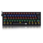 Teclado Mecanico Fizz Redragon Preto Rainbow Switch Azul K617-RB