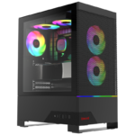 Gabinete Gamer Redragon Carbon RGB S/Fans S/Fonte Fibra de Carbono Preto - CA-610B