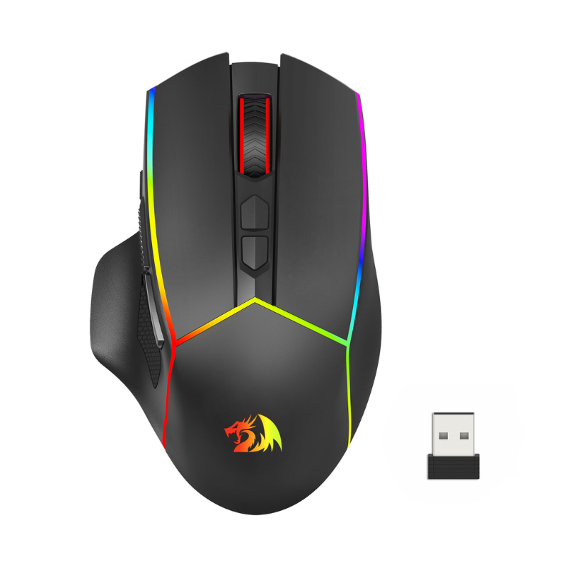 110caf4bb416d688511b32dc7a6a3ab9.png Mouse Gamer Redragon Axe Pro RGB Sem Fio 8000DPI 1000Hz Preto - M814RGB-PRO - Imagem 1