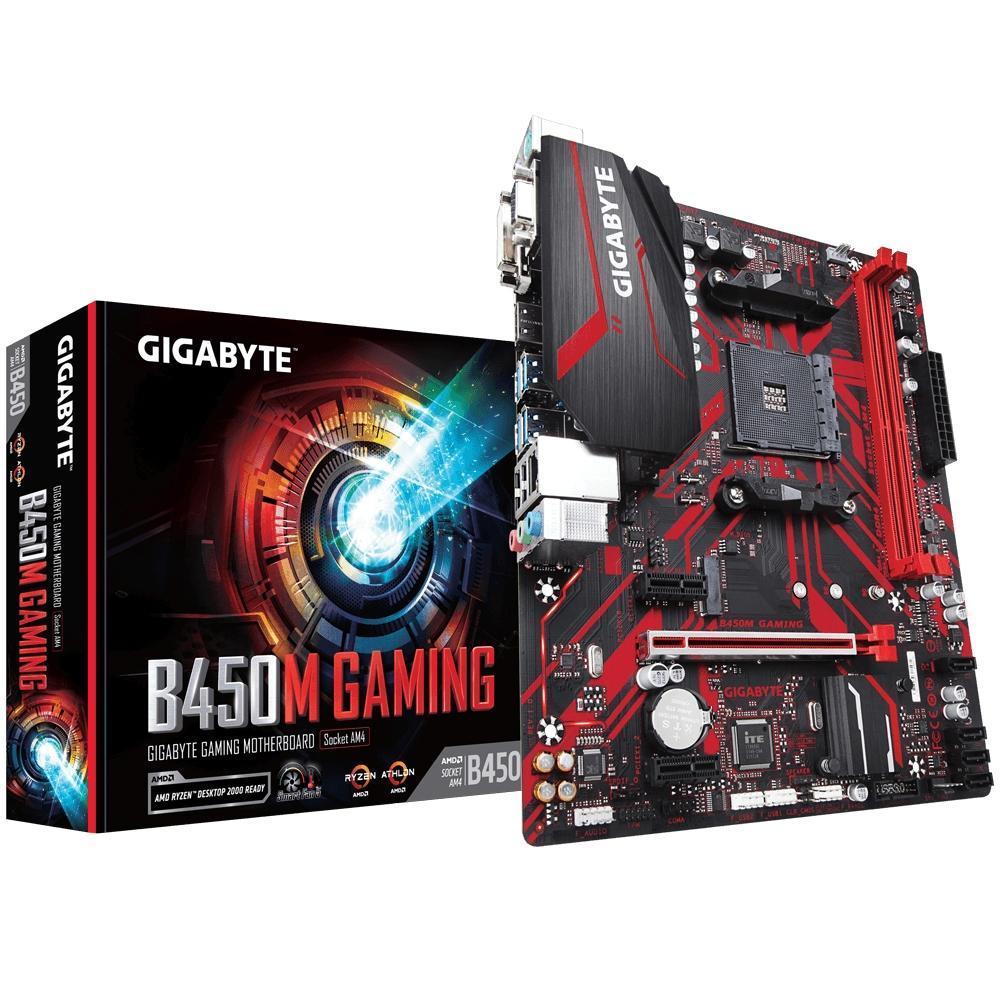 12b8dd01325eef1643ae1ebef895239f.jpg Placa Mãe Gigabyte B450M Gaming AMD AM4 mATX DDR4 Chipset Amd B450 - Imagem 1