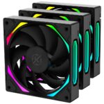 Kit 3 Fans Kalkan Halo ARGB 120mm 2200RPM Preto - KLK00019 - Imagem 2