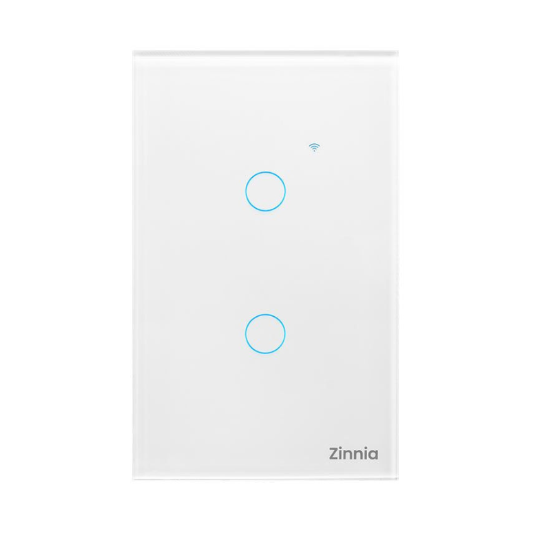 1b7c5f2089343504f8fd876d5011027b-1.png Smart Interruptor Zinnia 2 Botões 10A Wi-Fi 50/60Hz Branco - ZNS-I2B-WH01 - Imagem 1
