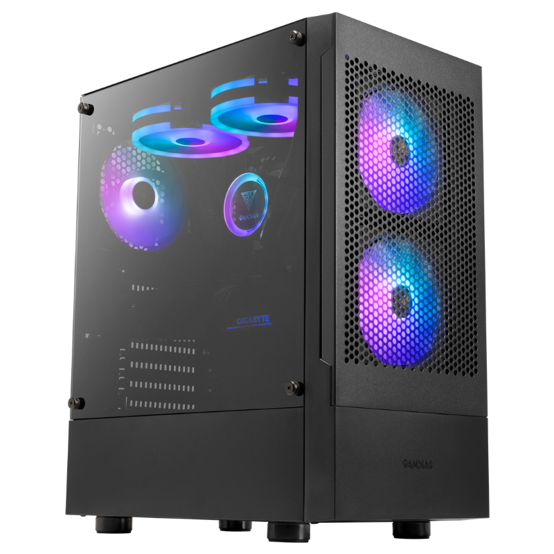 20458330de94e38600960dd64ae9f26e.png Gabinete Gamer Gamdias Talos E3 Mesh 3 Fans ARGB 120mm MidTower S/Fonte Preto - Imagem 1