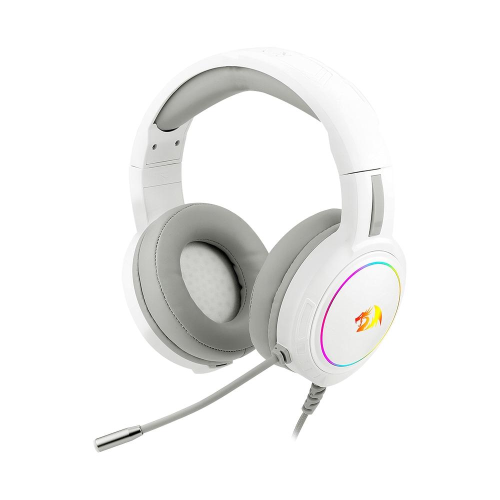 2ac4878beb9699f963b65bfb18fde812.jpg Headset Gamer Redragon Mento Branco RGB P2 USB H270-W - Imagem 1