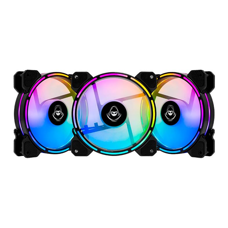 2c0140ed6ebab09fe0ad62343af60ead.jpg Kit 3 Cooler Fan Mancer Z200 3x120mm RGB Preto - MCR-Z20RGB-01 - Imagem 1