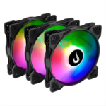Kit 2 Fans Rise Mode X Led Rainbow 120mm Preto - RM-XLD-RBW-2 - Imagem 3