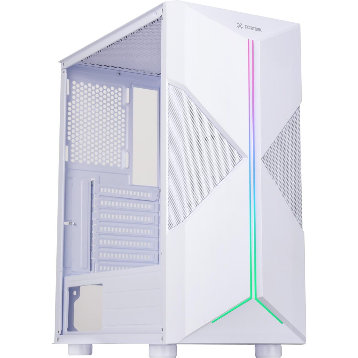 Gabinete Gamer Fortrek Holt RGB Mid Tower S/Fan S/Fonte - Branco - Imagem 2