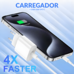 Carregador Turbo USB Tipo-C 35w Compatível Com Iphone IOS Branco - MM-CDT-C - Imagem 3