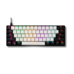 Teclado Mecânico Gamer Gamdias Aura GK2 Branco e Preto Switch Azul ABNT2