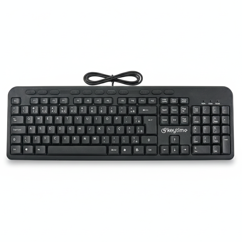 3658bc5362e4370b231719390b24bfcb.png Teclado Office Keytime MM KeyCraft USB 2.0 Teclas Multimídia Full Size Preto - KYT00010 - Imagem 1