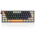 Teclado Gamer Mecânico Redragon Fizz RGB Laranja Preto Cinza SwitMarrom - K617RGB