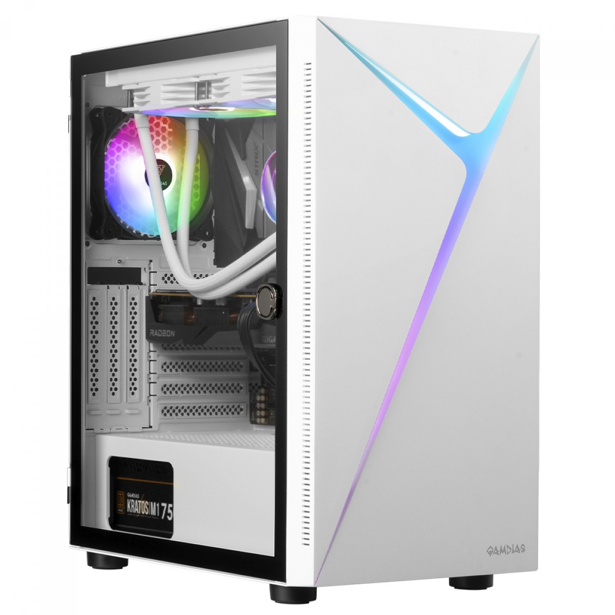3a7e27cf65b8db839c26156f5948a129.jpg Gabinete Gamer Gamdias Argus E4 Elite RGB MidTower S/Fan S/fonte Vidro Temperado Branco - ARGUS E4 ELITE W - Imagem 1