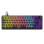Teclado Mecânico Kalkan Drakar 65% Rainbow C/Roda De Volume Keycap Pudding Preto - KLK00052