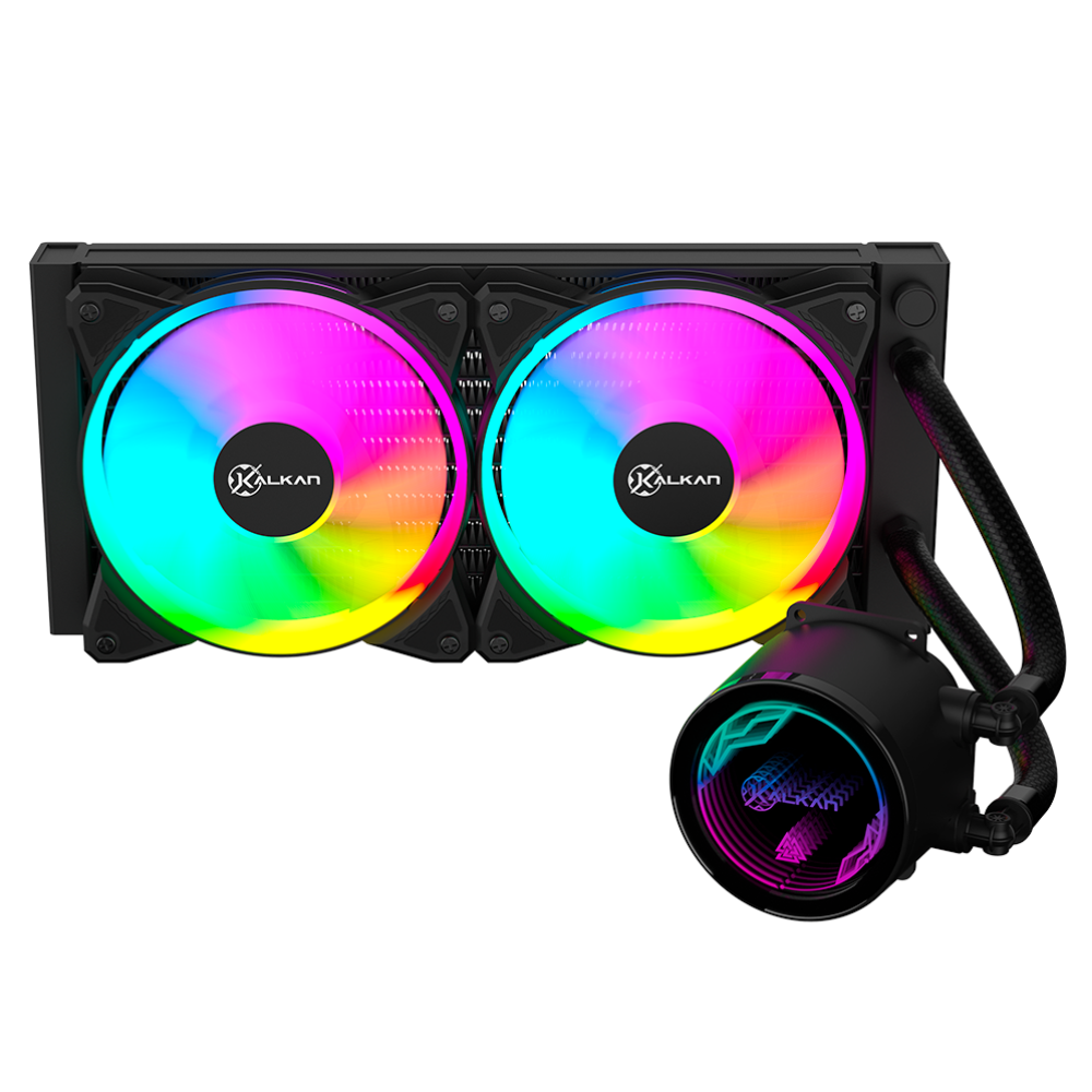 436fbcb50e80ddad1cdec6ddd4e1a0f5.png Water Cooler Kalkan Iota V2 240 RGB 240mm TDP 250W - KLK00068 - Imagem 1