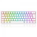 Teclado Mecânico Gamer Redragon Fizz Pro RGB Switch Marrom ABNT2 Branco K616-RGB-W
