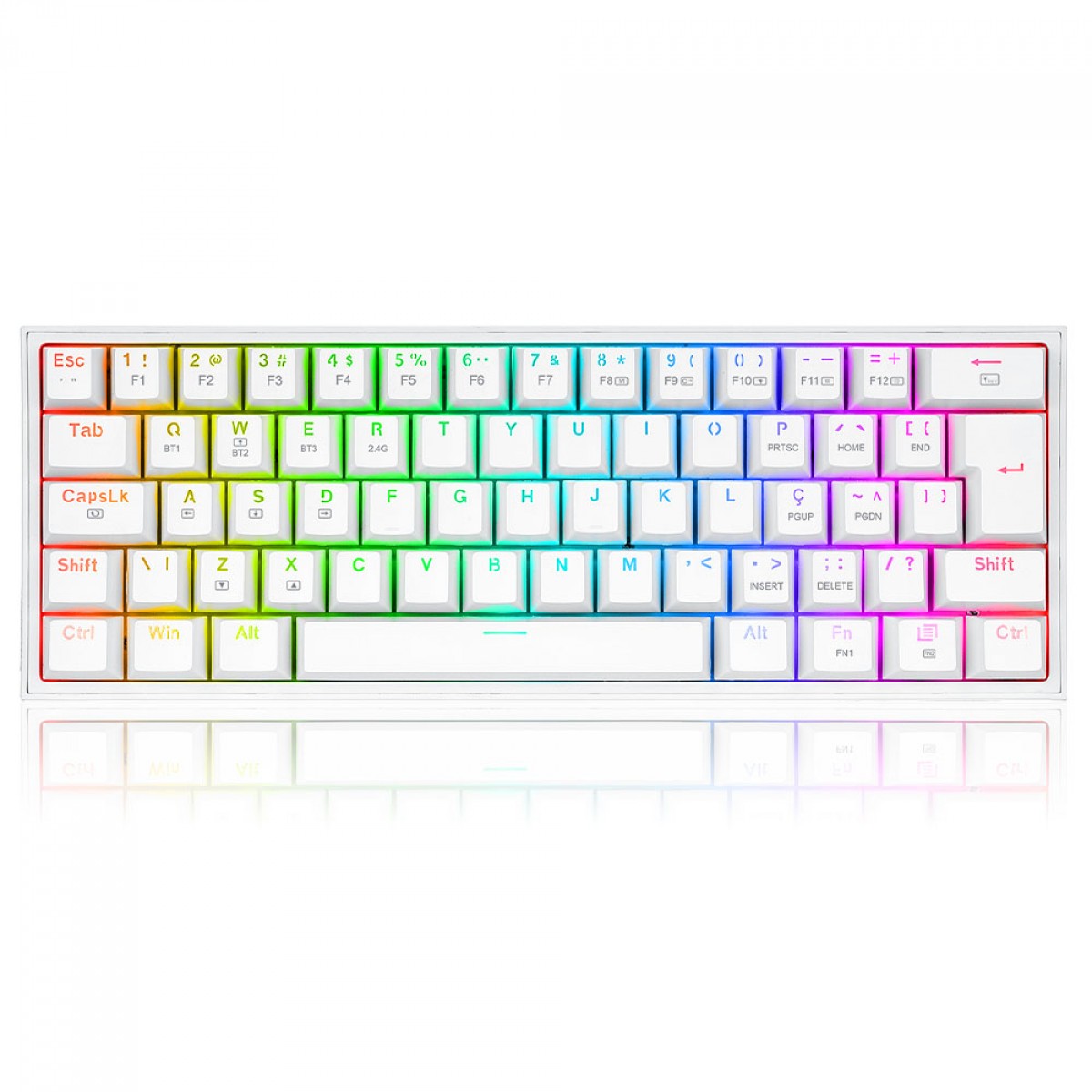 4b9fffc9fcca78cdc85a882bdd5f341a.jpg Teclado Mecânico Gamer Redragon Fizz Pro RGB Switch Marrom ABNT2 Branco K616-RGB-W - Imagem 1
