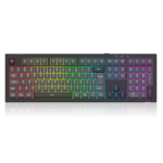 Teclado Membrana Redragon Crux Rainbow Sem Fio Full Size Preto e Cinza - K518R-WL-GB