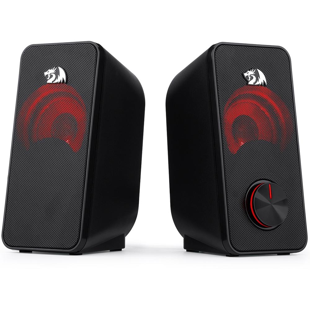 4f66df1939281f954e0dc95229b9af5a.jpg Caixa de Som Gamer Redragon Stentor GS500 LED 2.0 5W P2+USB - GS500 - Imagem 1