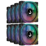 Kit 8 Fans Rise Mode Aura Pro ARGB 120mm C/ Controladora - RM-AUB-02-ARGB