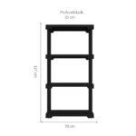 Estante 4 Prateleiras Plástica Poly Grifit Multi-Uso Preta 127x70x35 - Imagem 3