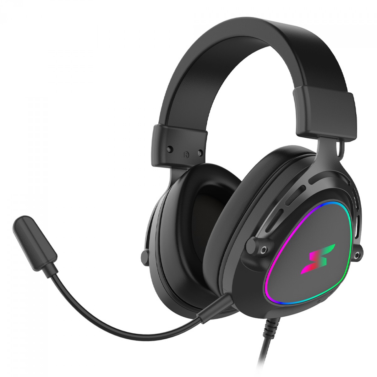 571c1686c32477bb5df9506bd793149c.jpg Headset Gamer SuperFrame Sound RGB 50mm Surround 7.1 USB Preto - SF-HS-SD7CR3B - Imagem 1