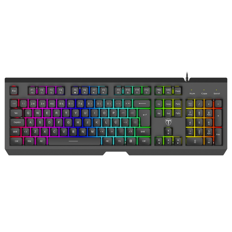 59c86aab81ff8c2a0d8cf543abaa6398.png Teclado Membrana T-dagger Nova RGB Full Size USB ABNT2 Preto - T-TGK110 - Imagem 1