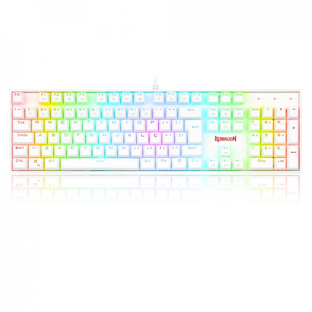 5c9ca98b5e49acfe725c4262f0349287.jpg Teclado Gamer Mecânico Redragon Mitra Lunar White RGB Switch Preto - K551W-RGB (PT-BLACK) - Imagem 1