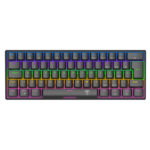 Teclado Mecânico Gamer T-Dagger Arena Rainbow Preto 60% Switch Marrom - T-TGK321-BR