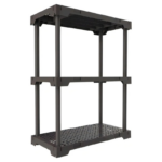 Estante 3 Prateleiras Plástica Poly 3 Grifit Multi-Uso Cinza Mushroom 93x70x35