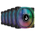 Kit 5 Fans Rise Mode Aura Pro ARGB 120mm C/ Controladora - RM-AUB-02-ARGB