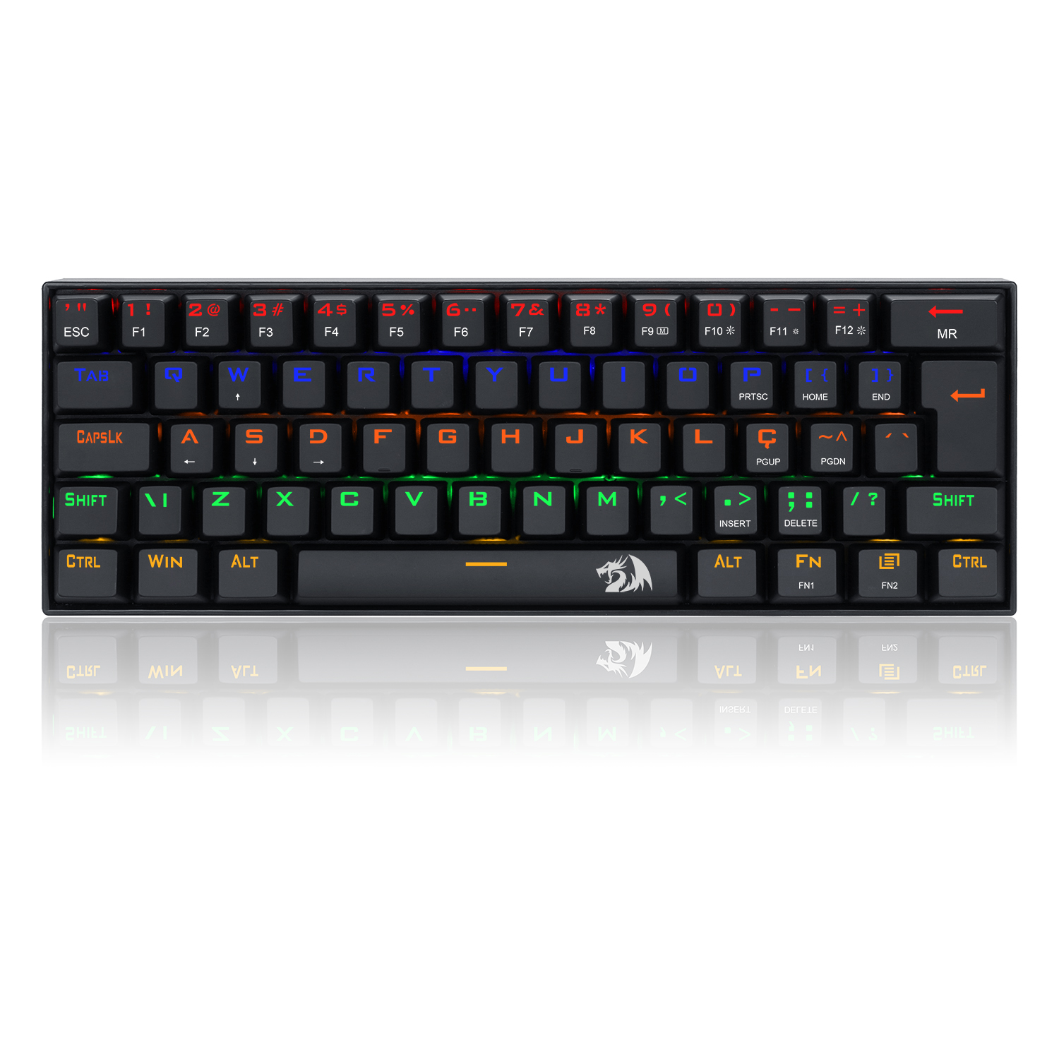 75dbb7788bb4d49f2d091eed8bdfd9f2.jpg Teclado Mecânico Redragon Lakshmi Rainbow SwitchMarrom K606R - Imagem 1