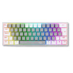 Teclado Mecânico Gamer Redragon Fizz RGB USB 2.0 Cinza e Branco - K617-RGB-GW