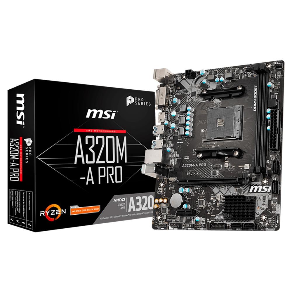 7a575cb0fcd33c85040ad43d631975ee.jpg Placa Mae MSI A320M-A Pro AMD DDR4 AM4 mATX - Imagem 1
