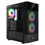 Gabinete Gamer Gamdias Aura GC5 ARGB 3 Fans 120mm MidTower Vidro Temperado Preto - Aura GC5