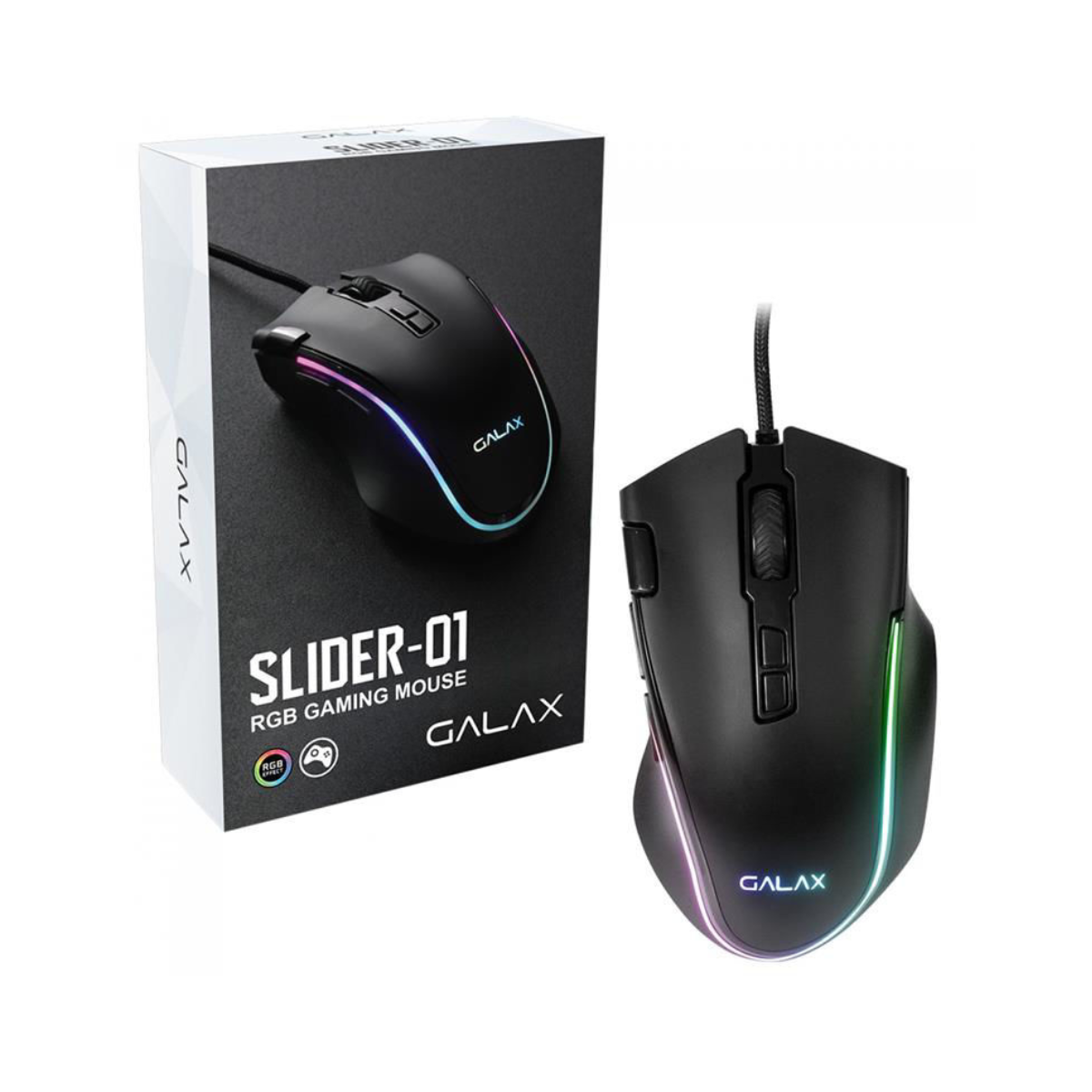 8224f309a46cc19319c888b31bc2bab8.png Mouse Gamer Galax Slider-01 RGB 7200DPI Com Fio USB Preto - MGS01IA18RG2B0 - Imagem 1