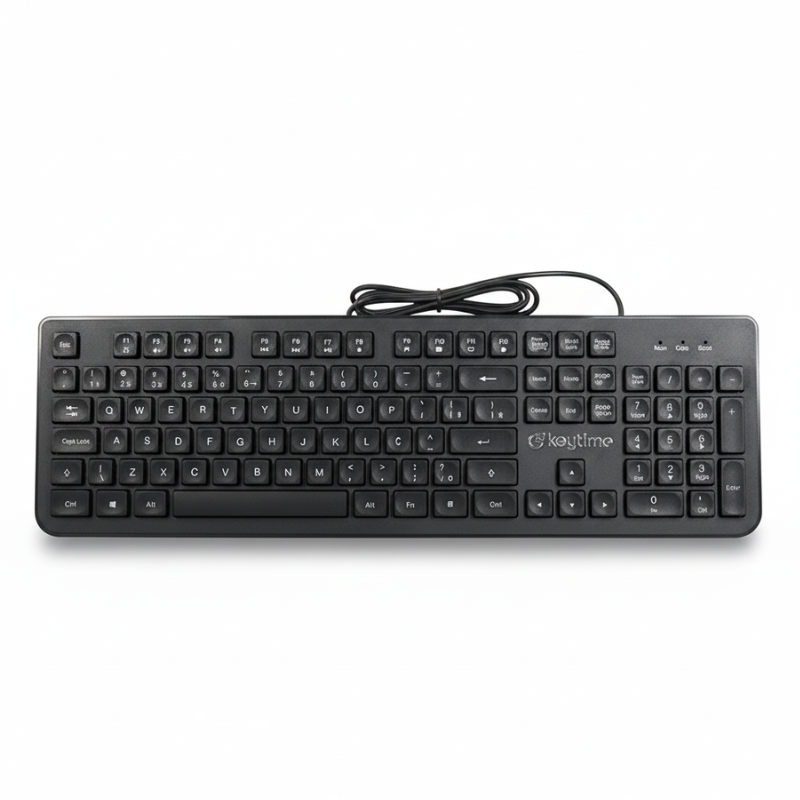 8560b33606d939117cd38ba161d7d593.png Teclado Office Keytime MM ProBoard Membrana USB 2.0 Full Size Preto - KYT00011 - Imagem 1