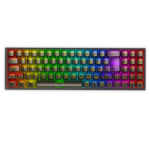 Teclado Sem Fio Redragon Pollux Pro Clear RGB Mecânico Switch Crystal Preto- K628CTB-RGB-PRO PT