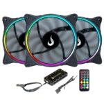 Kit 3 Cooler Fan Rise Mode Laser ARGB 120mm Led - RM-RGB-05-5V