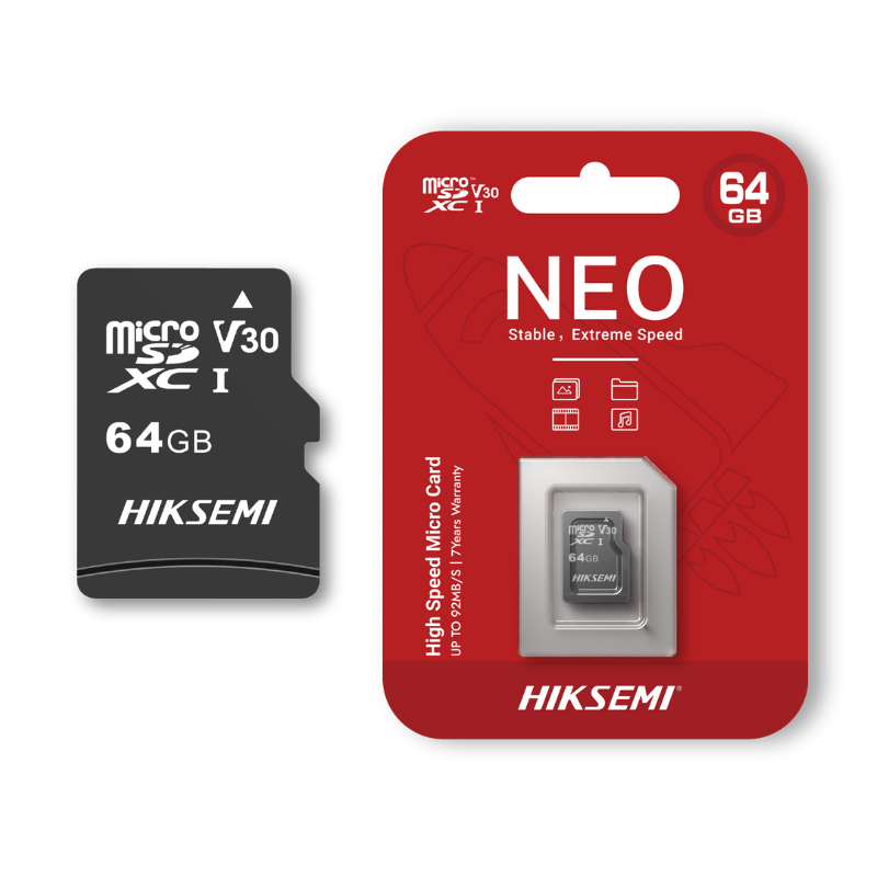 884161e5a8d35301baca1f93a09b7fe7.png Cartão De Memória Micro SD 64GB Hiksemi Neo MicroSDXC - HS-TF-C1 64G - Imagem 1