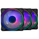 Kit Fan One Power Radiant X3 3 Unidades C/ Controladora ARGB Preto - FN-701