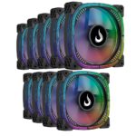 Kit 7 Fans Rise Mode Aura Pro ARGB 120mm C/ Controladora - RM-AUB-02-ARGB