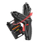 Mini Parafusadeira Elétrica Recarregável 4.2V com LED – Kit 45 Itens + Maleta