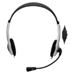 Fone De Ouvido Office Fortrek C/Microfone 2x P2 100mW Multimídia Prata/Preto - HBL101