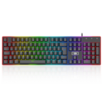 Teclado Gamer Redragon Ratri RGB Borda Iluminada USB Switch Marrom Full Size Preto - K595RGB