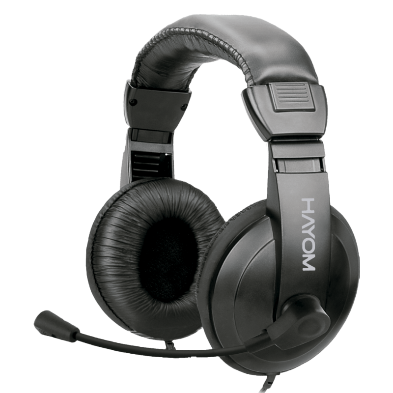 969f080b49184ec82315379623ea56a3.png Headset Office Hayom HF2215 40mm 1x P3 3,5mm Com Microfone Preto - HF2215 - Imagem 1