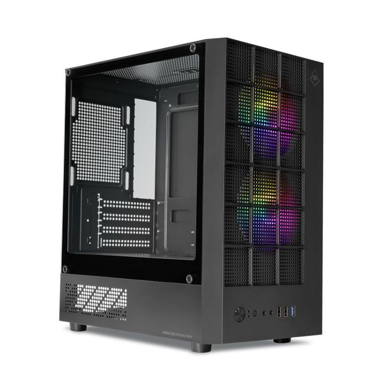 96c7c9644f41beb3310409ab2e15b68b.jpg Gabinete Gamer Mancer Grimore Mini-Tower Lateral de Vidro 2 Fans Rainbow Preto - MCR-GRM-BK - Imagem 1