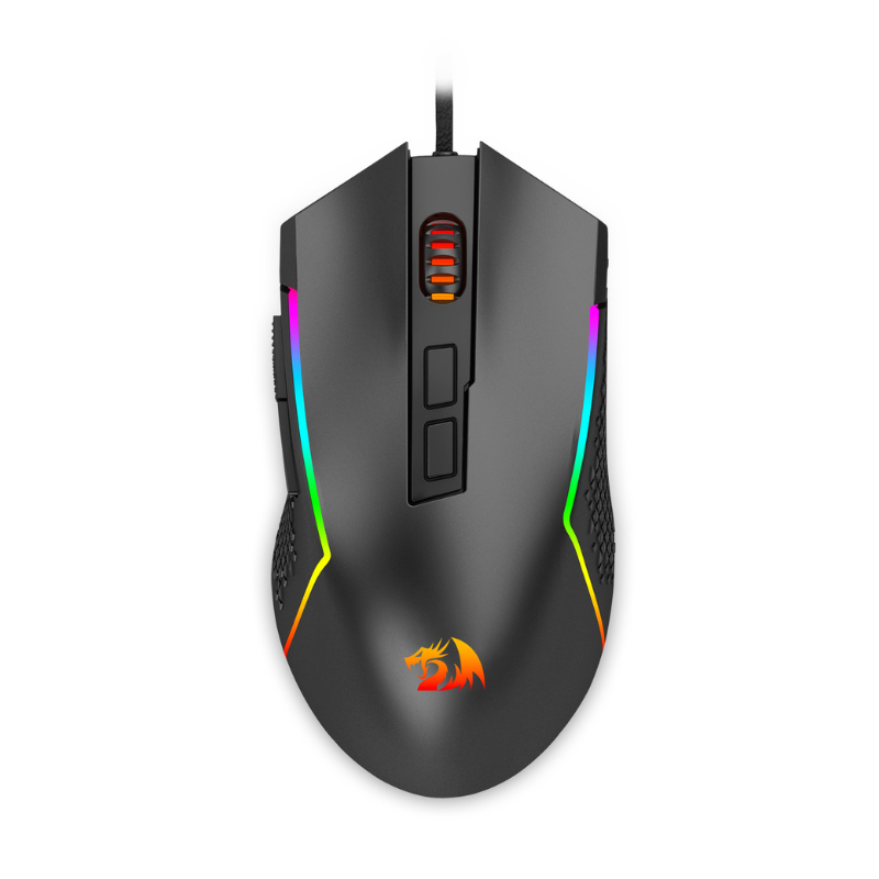 9bf7e0558599c9845f6da948e3c80d94.png Mouse Gamer Redragon Trident Lite RGB 8000DPI 1000Hz USB Preto - M613-RGB - Imagem 1