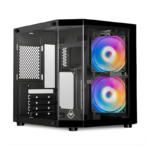 Gabinete Gamer Mancer CV700M 2 Fans S/Fonte MiniTower Lateral Vidro Preto - MCR-CV700M-BK-2F